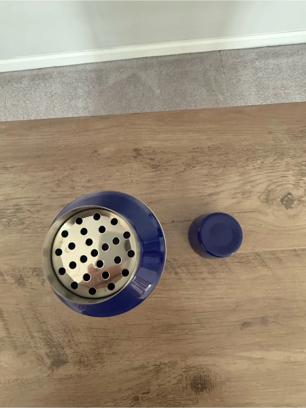Jonathan Adler Striped Blue and Pink Cocktail Shaker -